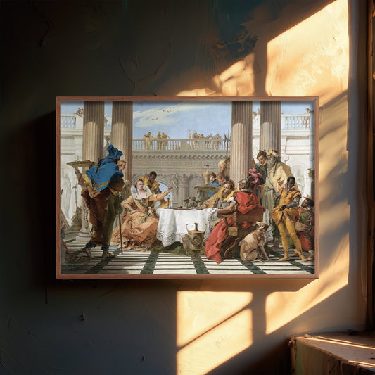 Giambattista Tiepolo - The Banquet of Cleopatra (1744) - Classic Painting Art Print - Venetian Rococo Feast Pearl Mark Antony Poster