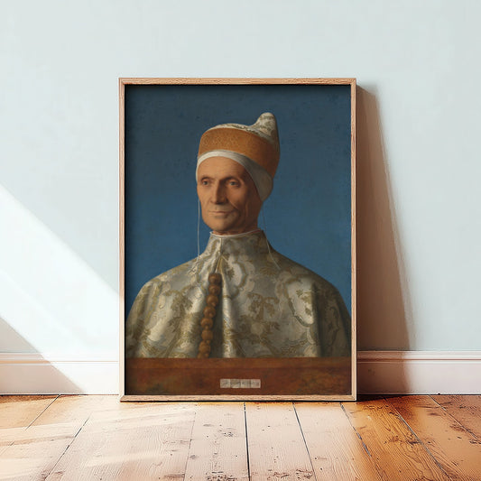 Giovanni Bellini - Portrait of Doge Leonardo Loredan (c. 1501) - Classic Painting Art Print - Venetian Renaissance Gold Brocade Poster