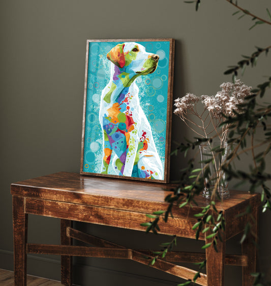 Golden Labrador Art Print - Colourful Dog Poster - Vibrant Mosaic Illustration - Dog Lover Wall Art 1/3