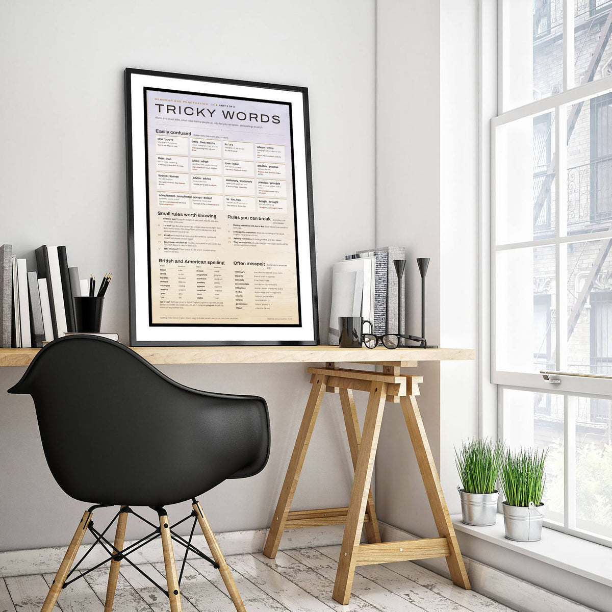 Commonly Confused Words Art Print - Spelling and Grammar Guide Poster - Educational Illustration - Writer Gift 3/3