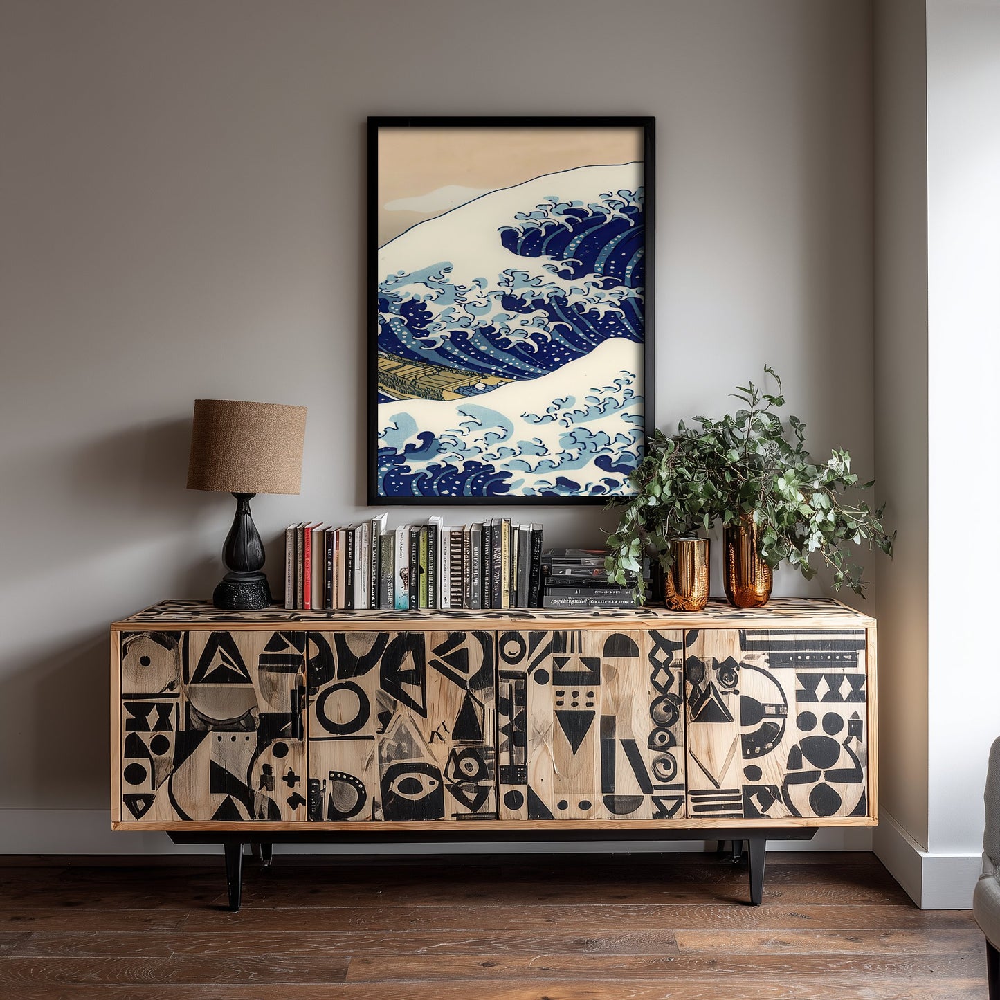 Katsushika Hokusai - Great Wave off Kanagawa (1831) - Japanese Woodblock Art Print - Ukiyo-e Poster - V2 Panel 1/3