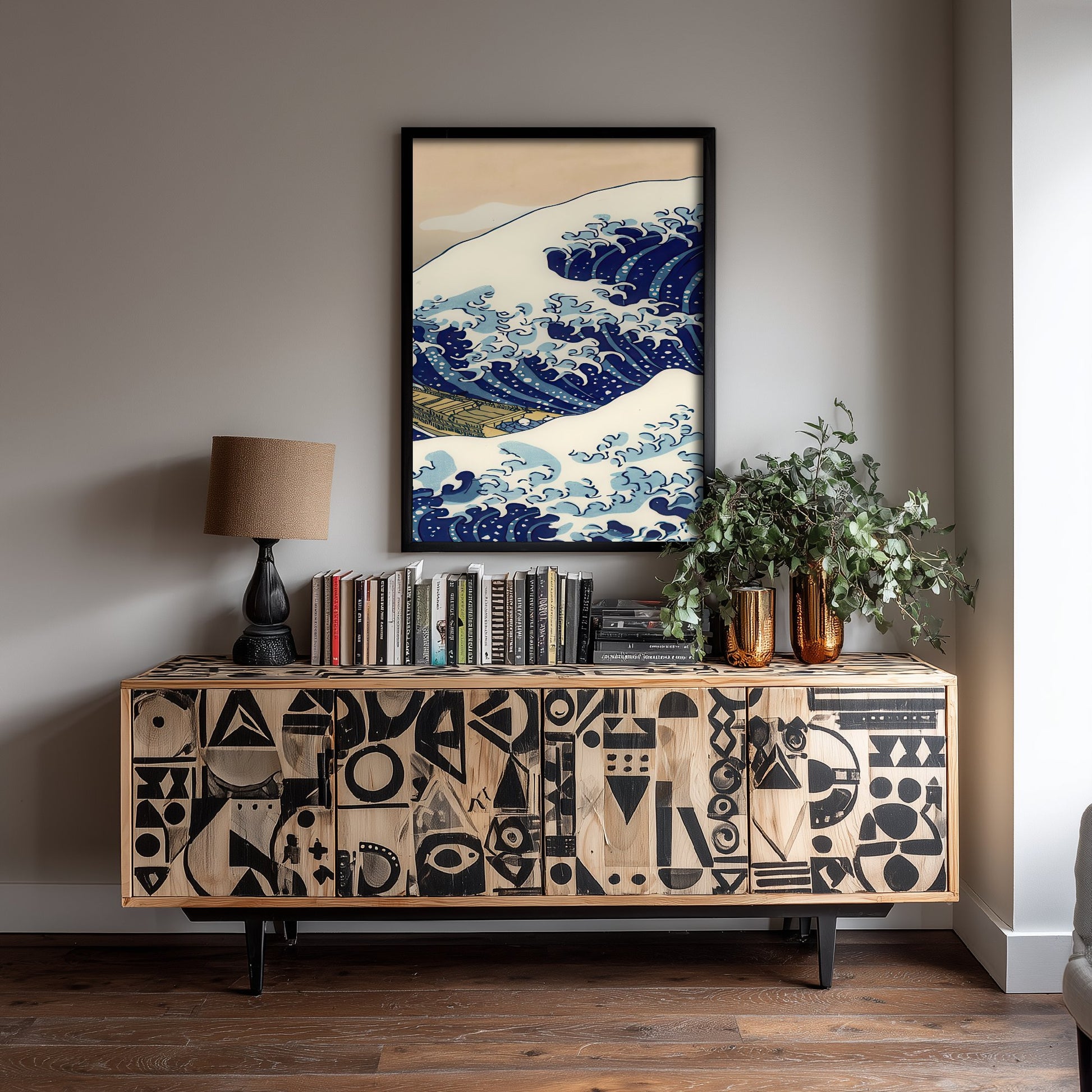 Katsushika Hokusai - Great Wave off Kanagawa (1831) - Japanese Woodblock Art Print - Ukiyo-e Poster - V2 Panel 1/3