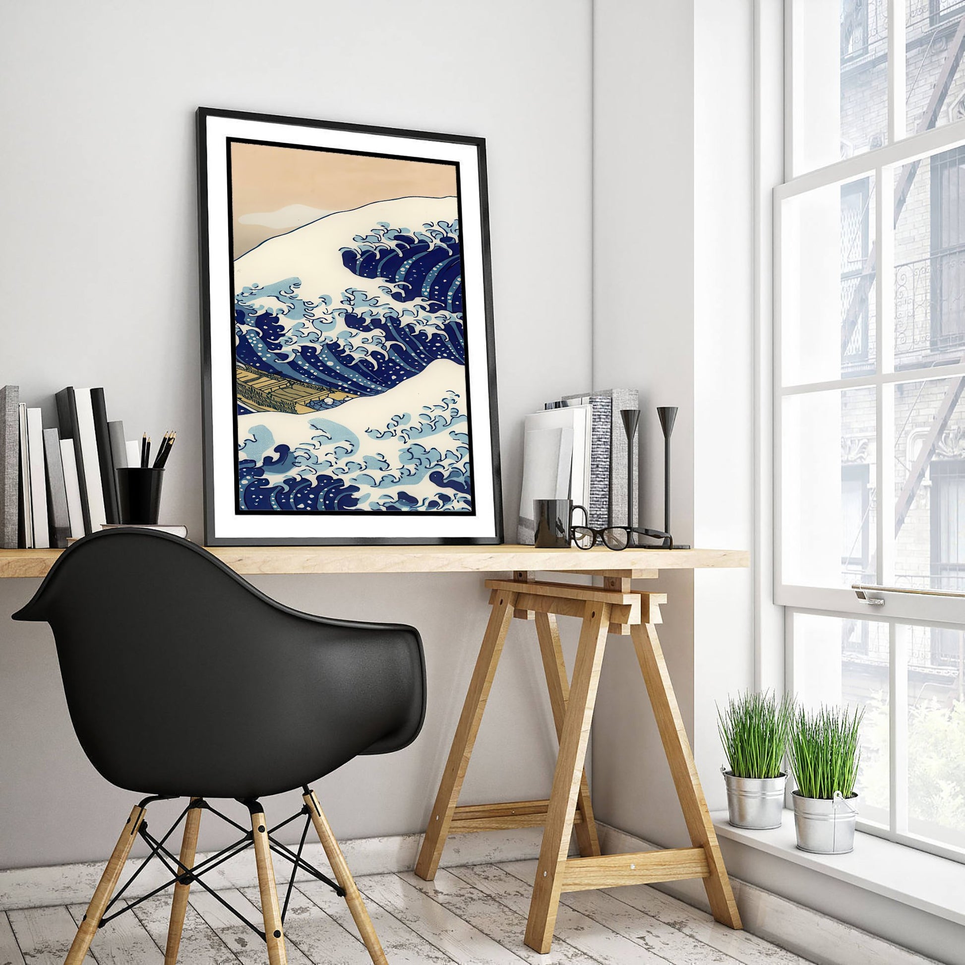 Katsushika Hokusai - Great Wave off Kanagawa (1831) - Japanese Woodblock Art Print - Ukiyo-e Poster - V2 Panel 1/3