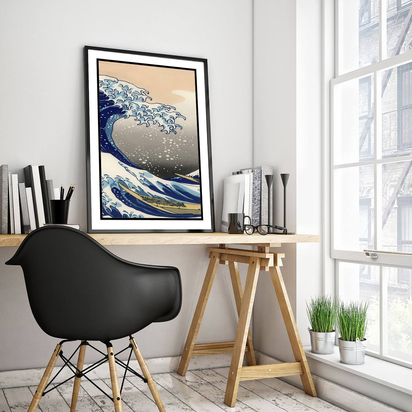 Katsushika Hokusai - Great Wave off Kanagawa (1831) - Japanese Woodblock Art Print - Ukiyo-e Poster - V2 Panel 2/3