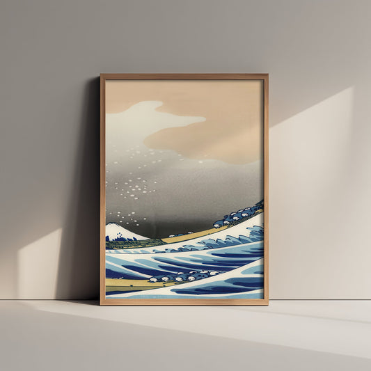 Katsushika Hokusai - Great Wave off Kanagawa (1831) - Japanese Woodblock Art Print - Ukiyo-e Poster - V2 Panel 3/3