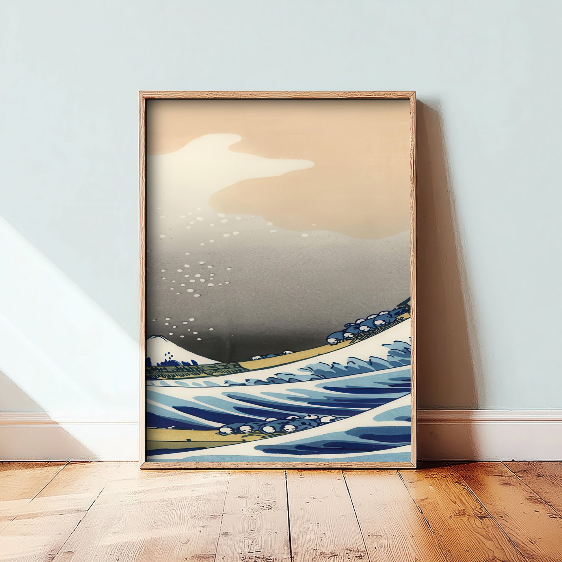 Katsushika Hokusai - Great Wave off Kanagawa (1831) - Japanese Woodblock Art Print - Ukiyo-e Poster - V2 Panel 3/3