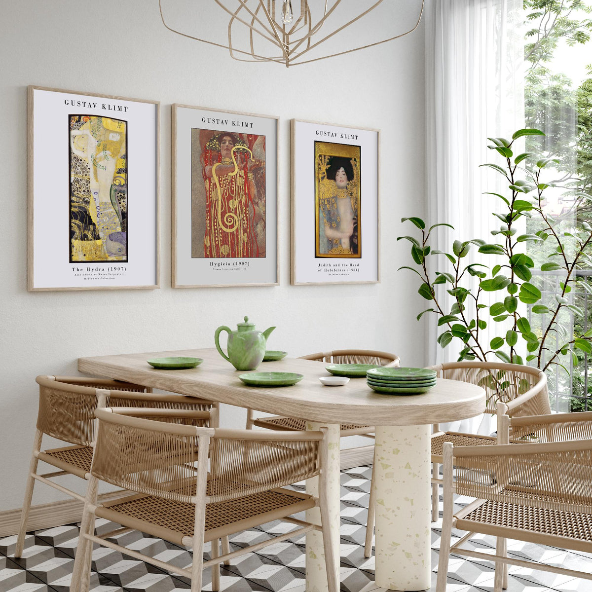 Gustav Klimt Set of Three Art Prints - Hydra Hygieia Judith - 3 Gold Painting Posters - Art Nouveau Wall Art Gift Giclee Museum
