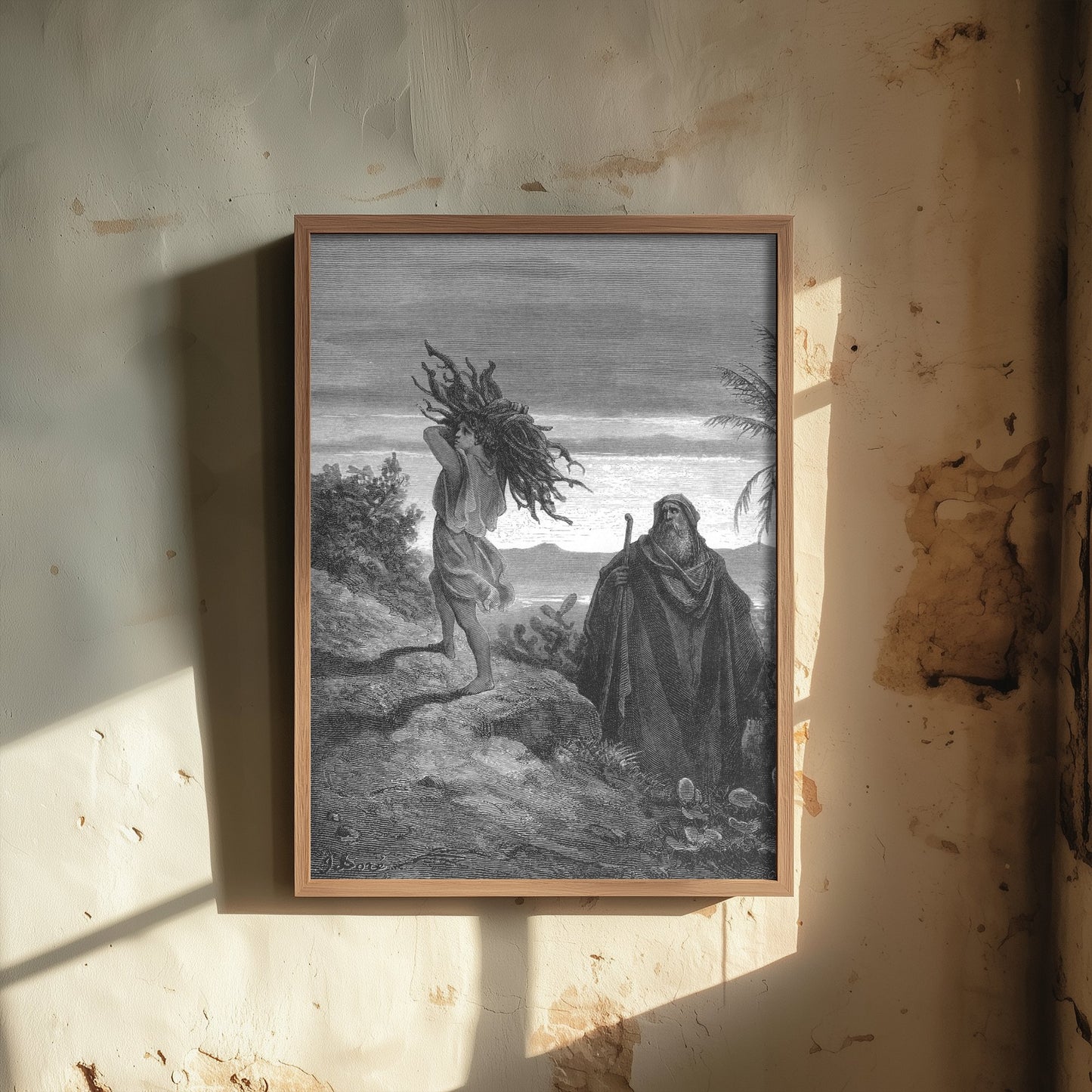 Gustave Dore - Abraham and Isaac, The Testing of Faith (1866) - Bible Engraving Art Print Poster - Drawing 2/3