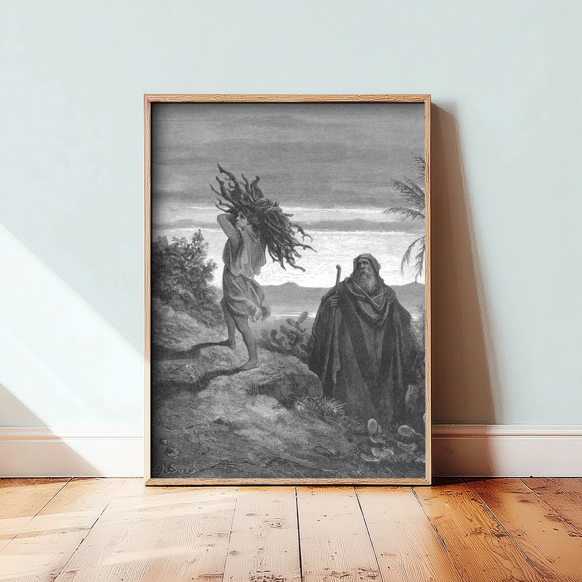 Gustave Dore - Abraham and Isaac, The Testing of Faith (1866) - Bible Engraving Art Print Poster - Drawing 2/3