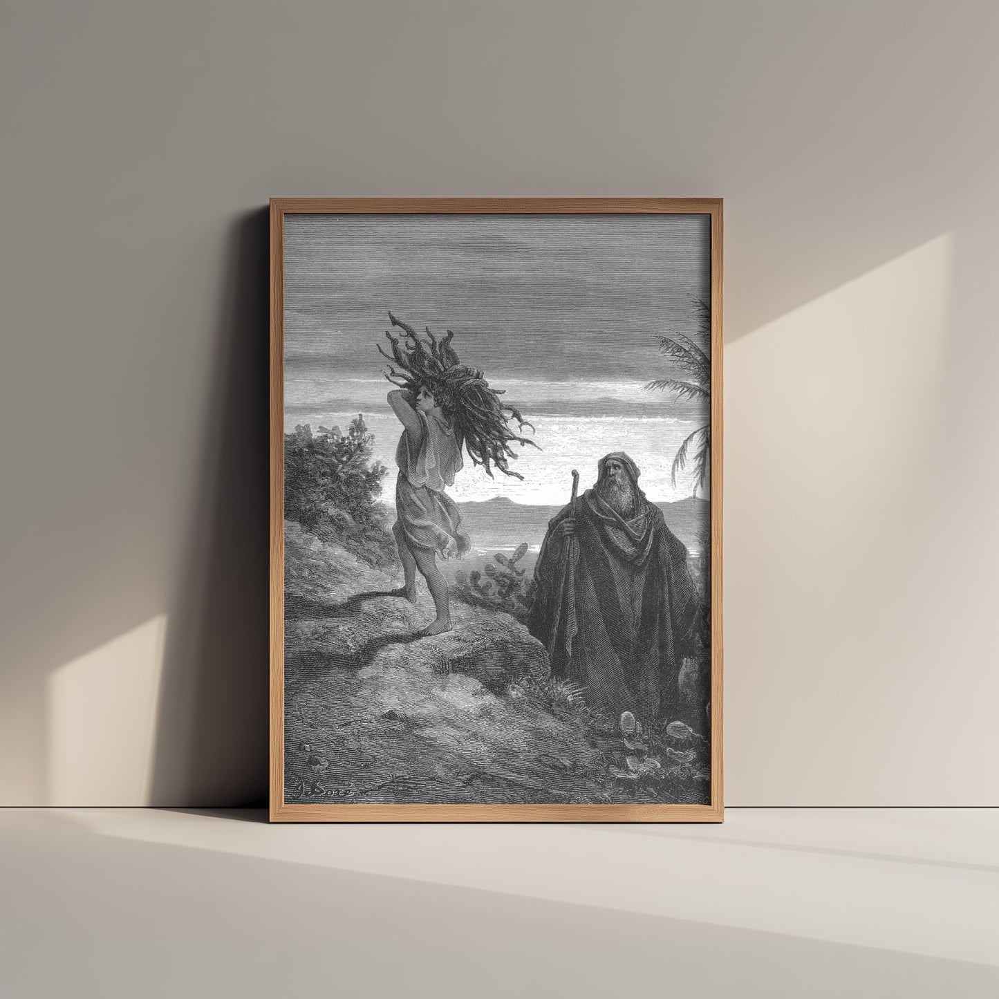 Gustave Dore - Abraham and Isaac, The Testing of Faith (1866) - Bible Engraving Art Print Poster - Drawing 2/3