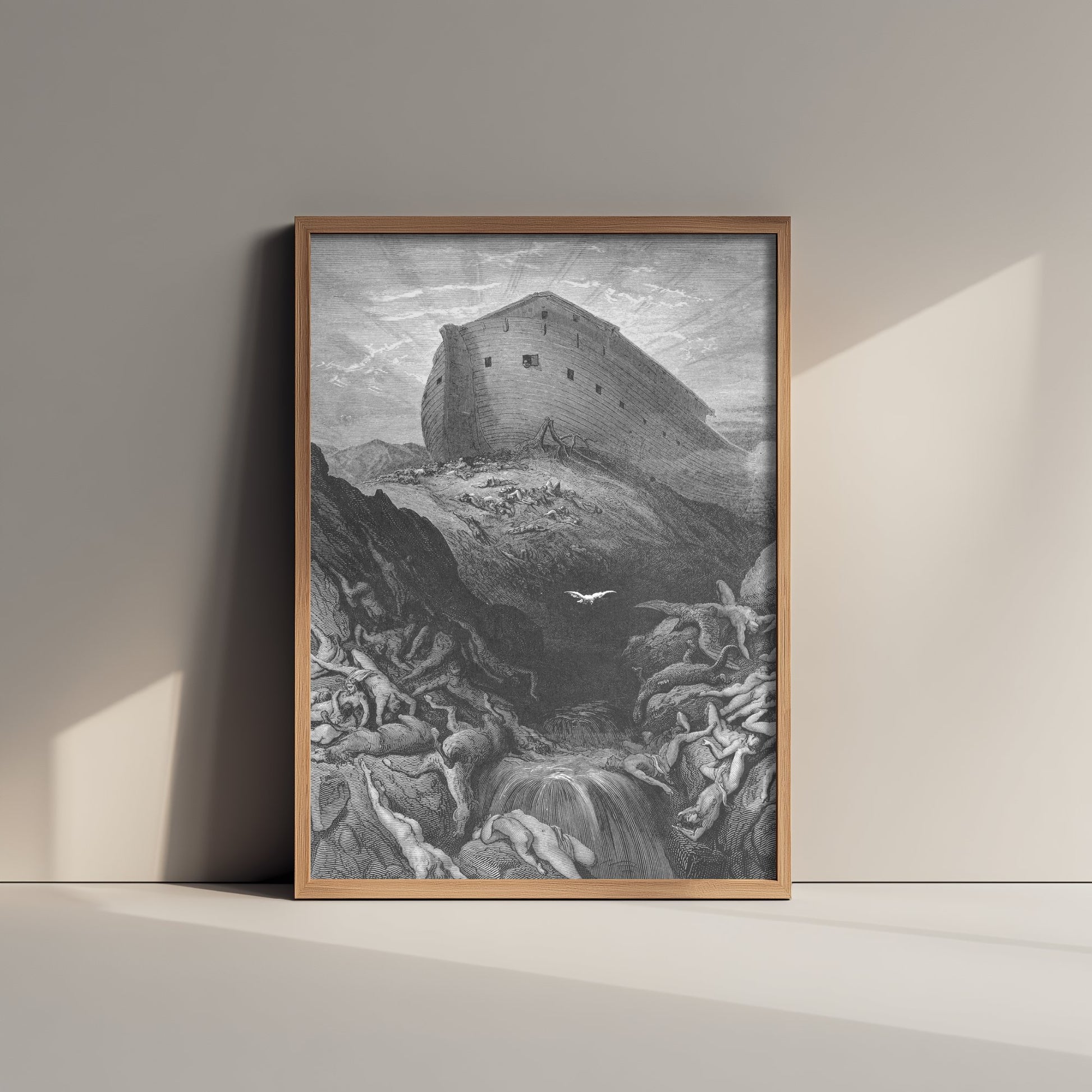 Gustave Dore - The Dove Sent Forth from the Ark (1866) - Bible Engraving Art Print Poster - Drawing 2/3
