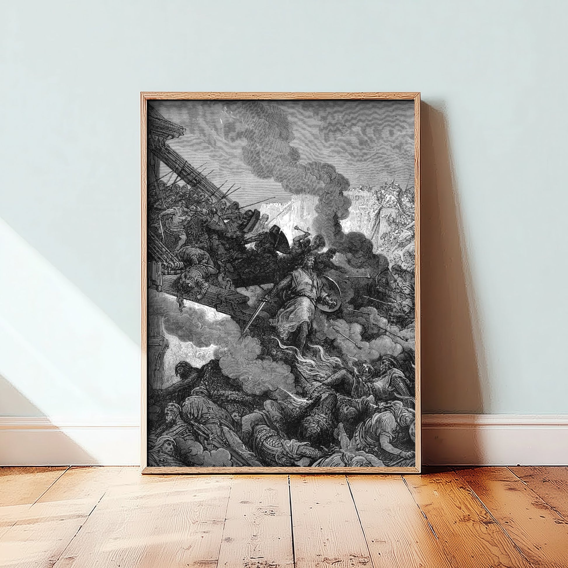 Gustave Dore - Godfrey Enters Jerusalem (1877) - Art Print Poster Drawing - Crusader Wall Art