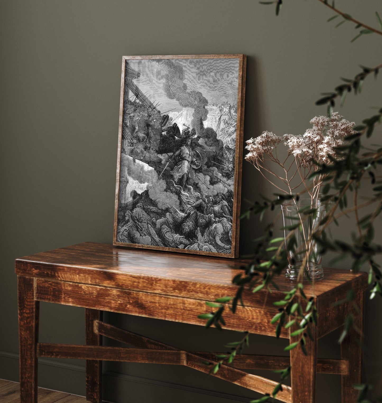 Gustave Dore - Godfrey Enters Jerusalem (1877) - Art Print Poster Drawing - Crusader Wall Art