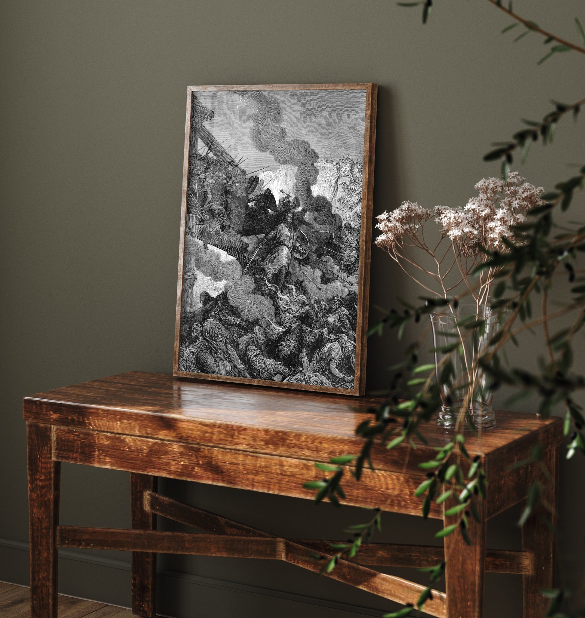 Gustave Dore - Godfrey Enters Jerusalem (1877) - Art Print Poster Drawing - Crusader Wall Art