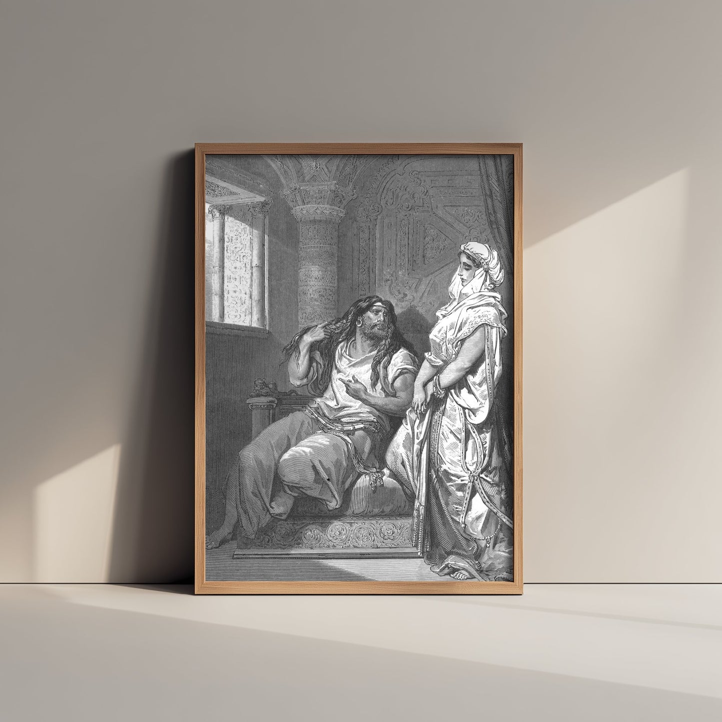 Gustave Dore - Samson and Delilah (1866) - Bible Engraving Art Print Poster - Religious Drawing 2/3