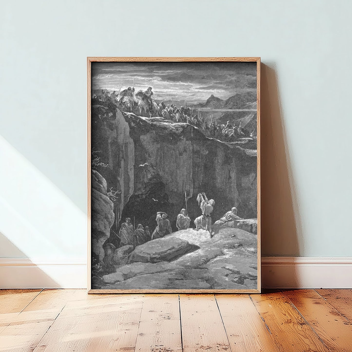 Gustave Dore - David Spares the Life of Saul (1866) - Bible Engraving Art Print Poster - Drawing 3/3