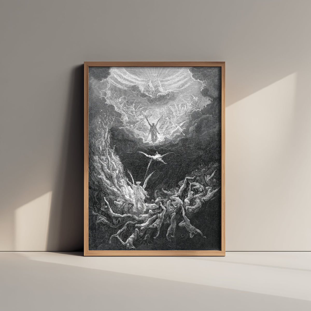 The Last Judgement Art Print - Gustave Dore 1866 Bible Engraving Poster - Angels and Falling Souls Woodcut