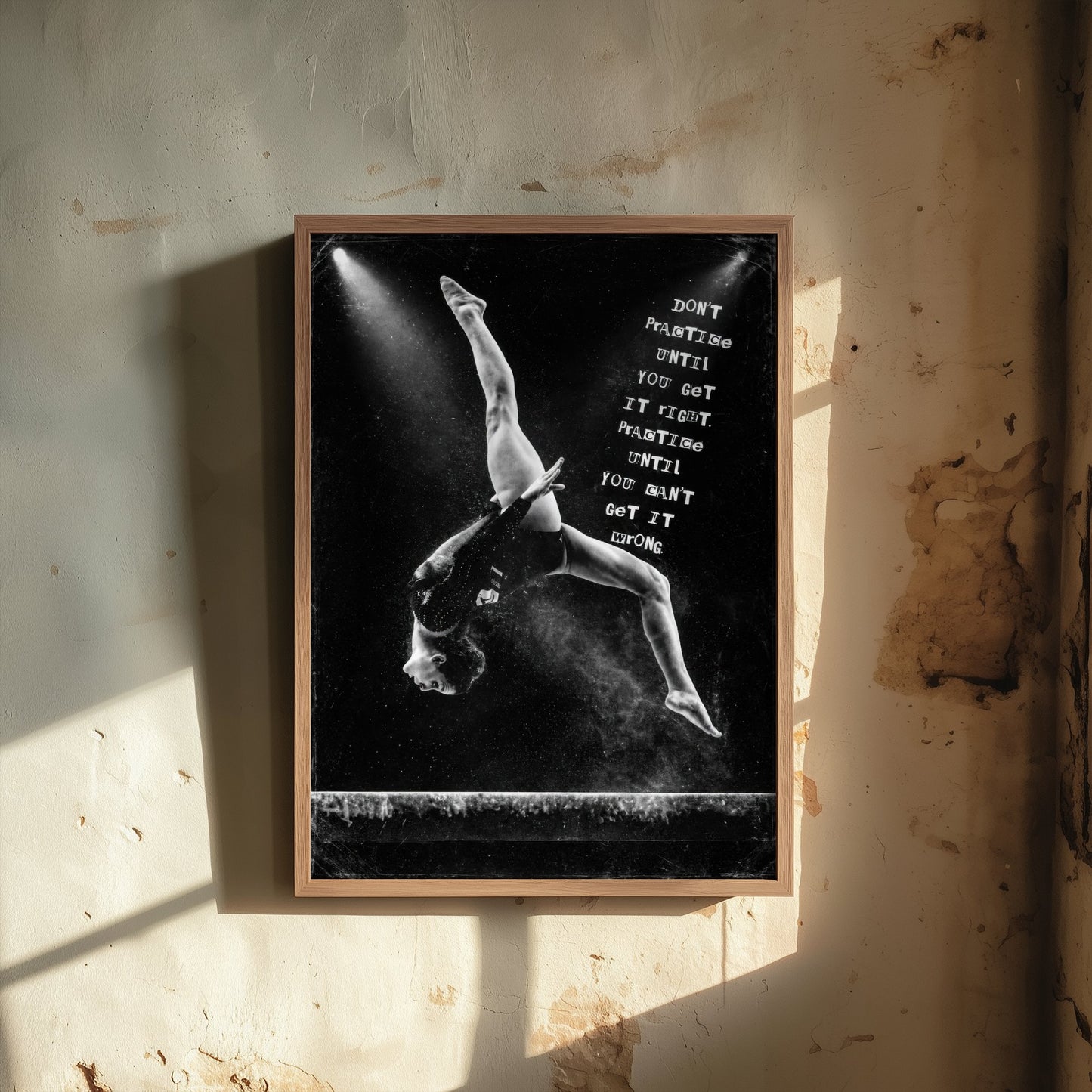 Gymnastics Motivational Poster - "Practice Until You Cant Get It Wrong" - Photo Art Print - Gymnast Gift 1/3