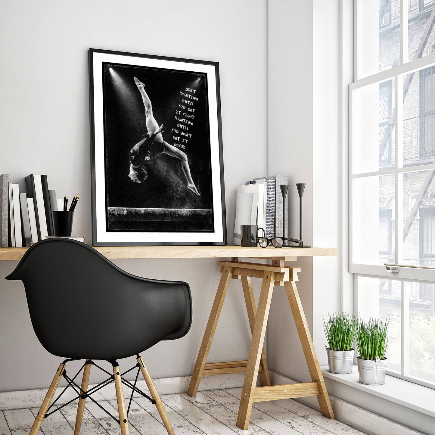 Gymnastics Motivational Poster - "Practice Until You Cant Get It Wrong" - Photo Art Print - Gymnast Gift 1/3