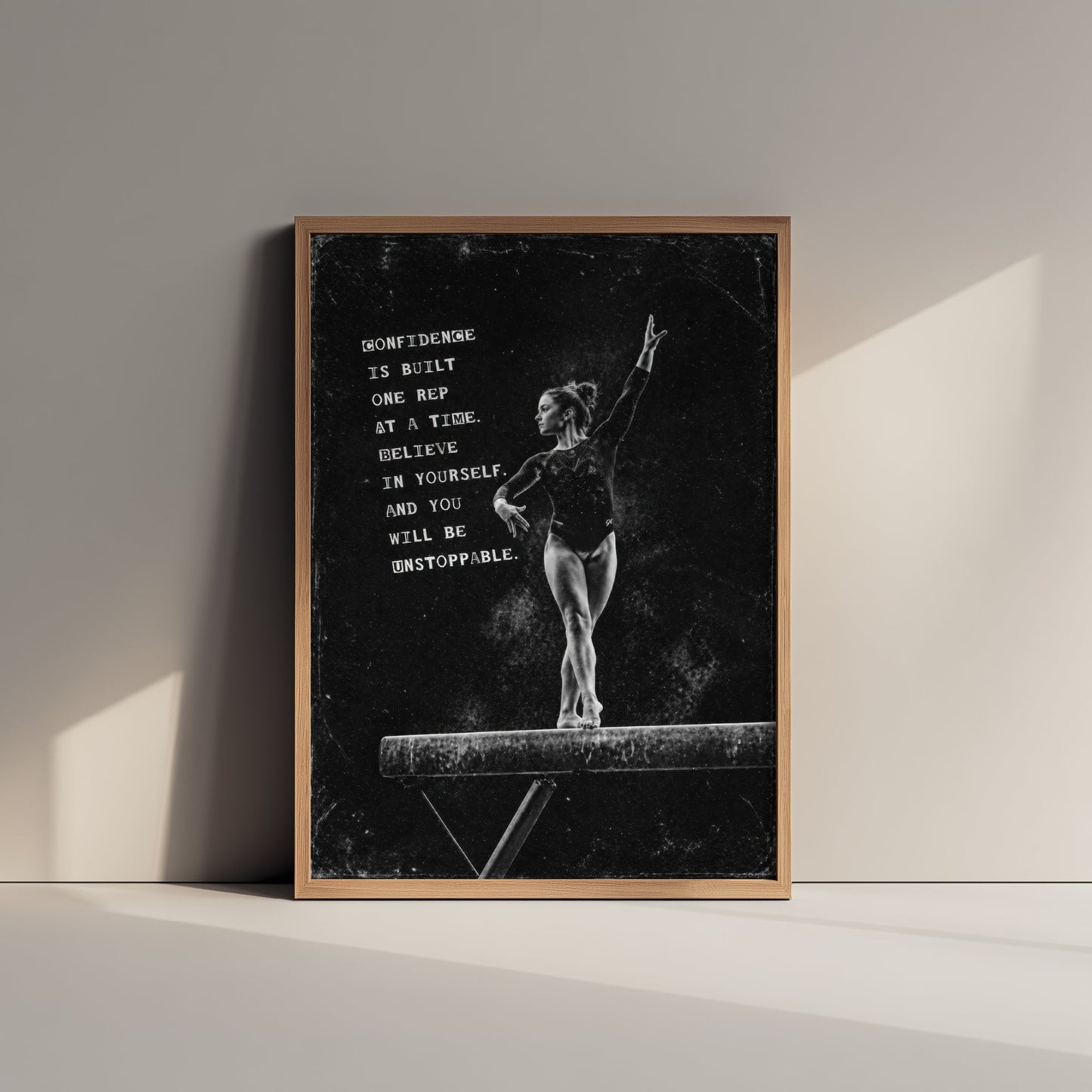 Gymnastics Motivational Poster - "Confidence Is Built One Rep At A Time" - Photo Art Print - Gymnast Gift 2/3