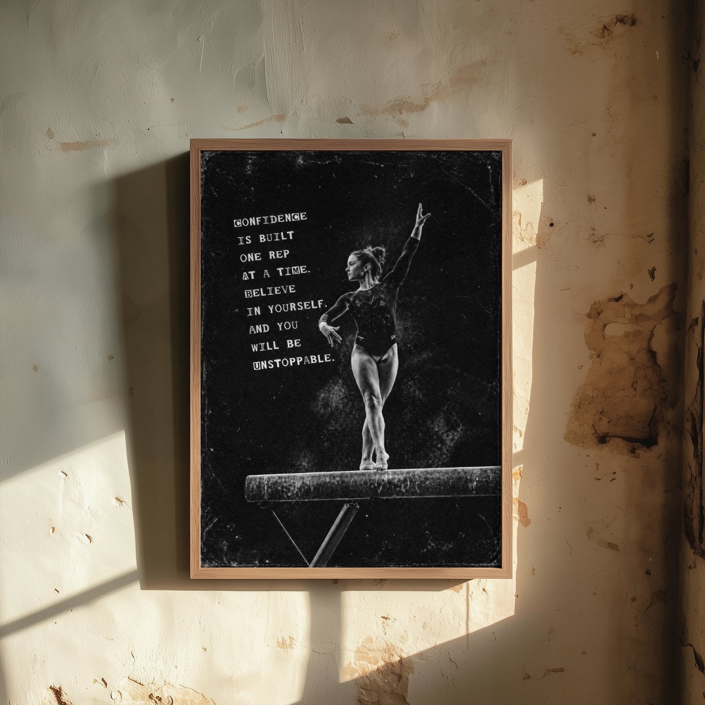 Gymnastics Motivational Poster - "Confidence Is Built One Rep At A Time" - Photo Art Print - Gymnast Gift 2/3