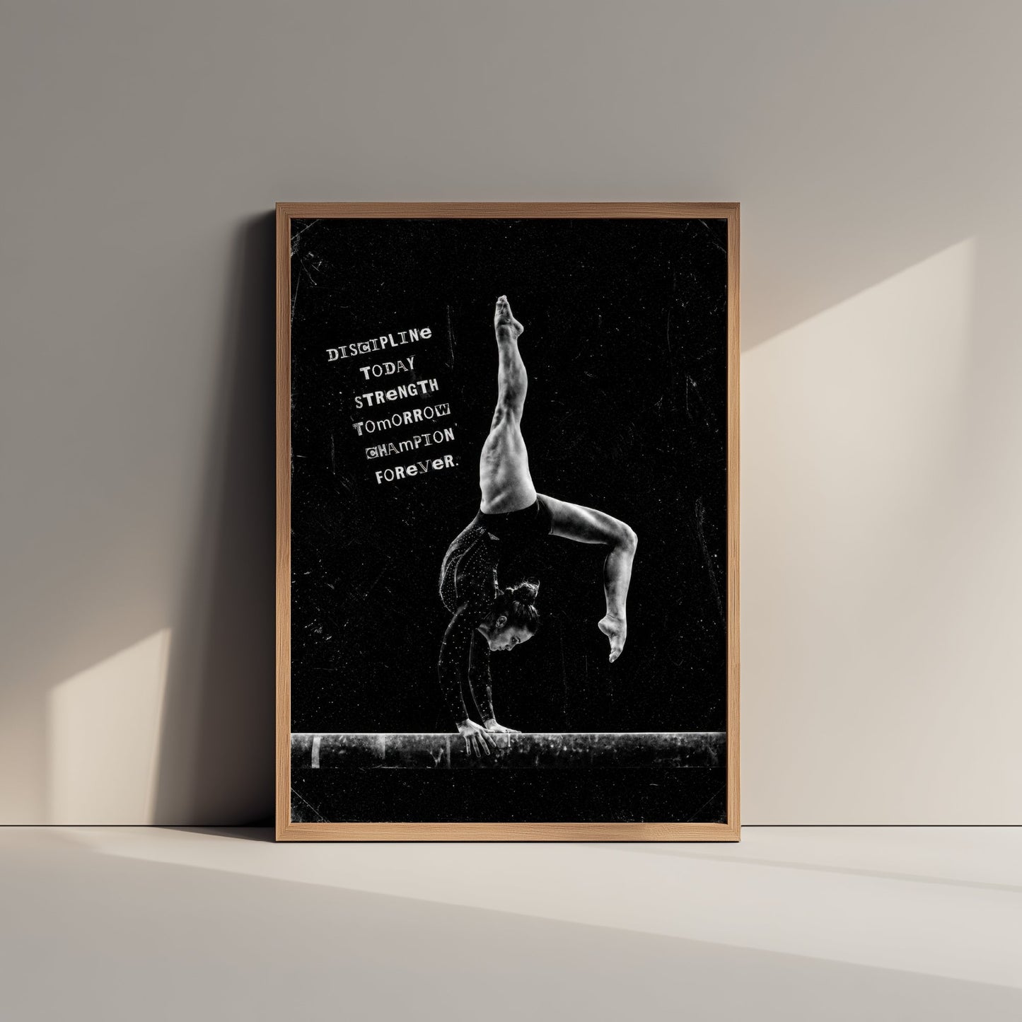 Gymnastics Motivational Poster - "Discipline Today Strength Tomorrow" - Photo Art Print - Gymnast Gift 3/3