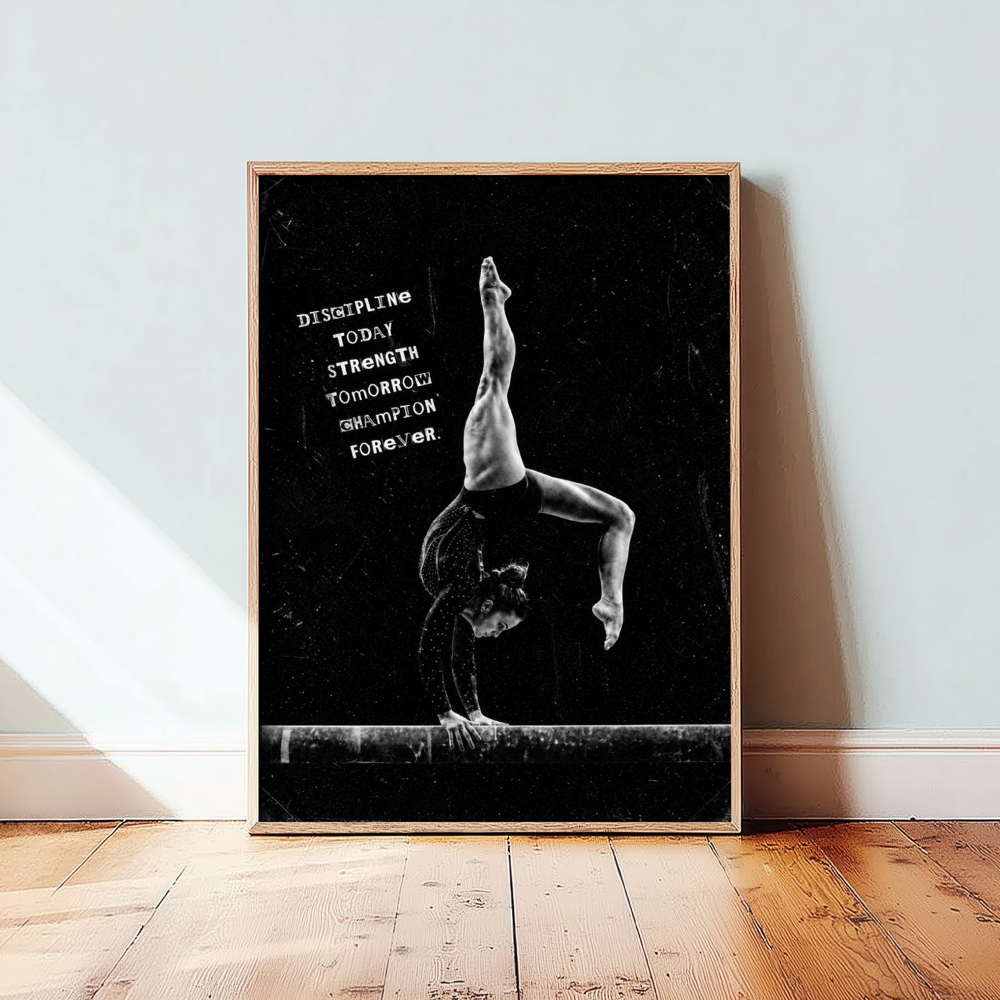 Gymnastics Motivational Poster - "Discipline Today Strength Tomorrow" - Photo Art Print - Gymnast Gift 3/3