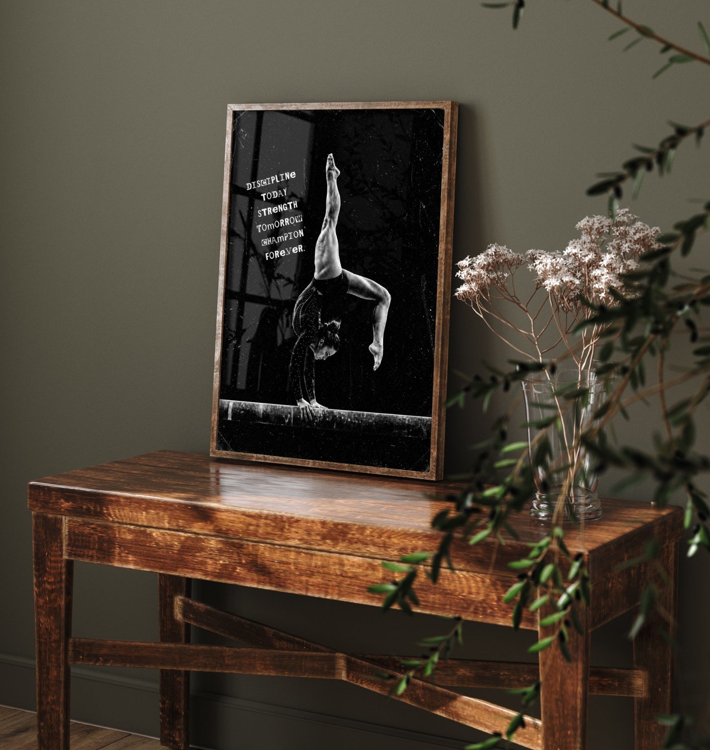 Gymnastics Motivational Poster - "Discipline Today Strength Tomorrow" - Photo Art Print - Gymnast Gift 3/3