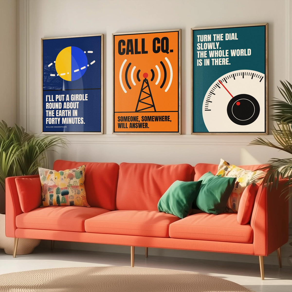 Ham Radio Quotes Set of Three Art Prints - 3 Bauhaus Amateur Radio Posters - Minimalist Tech Wall Art Illustration V1