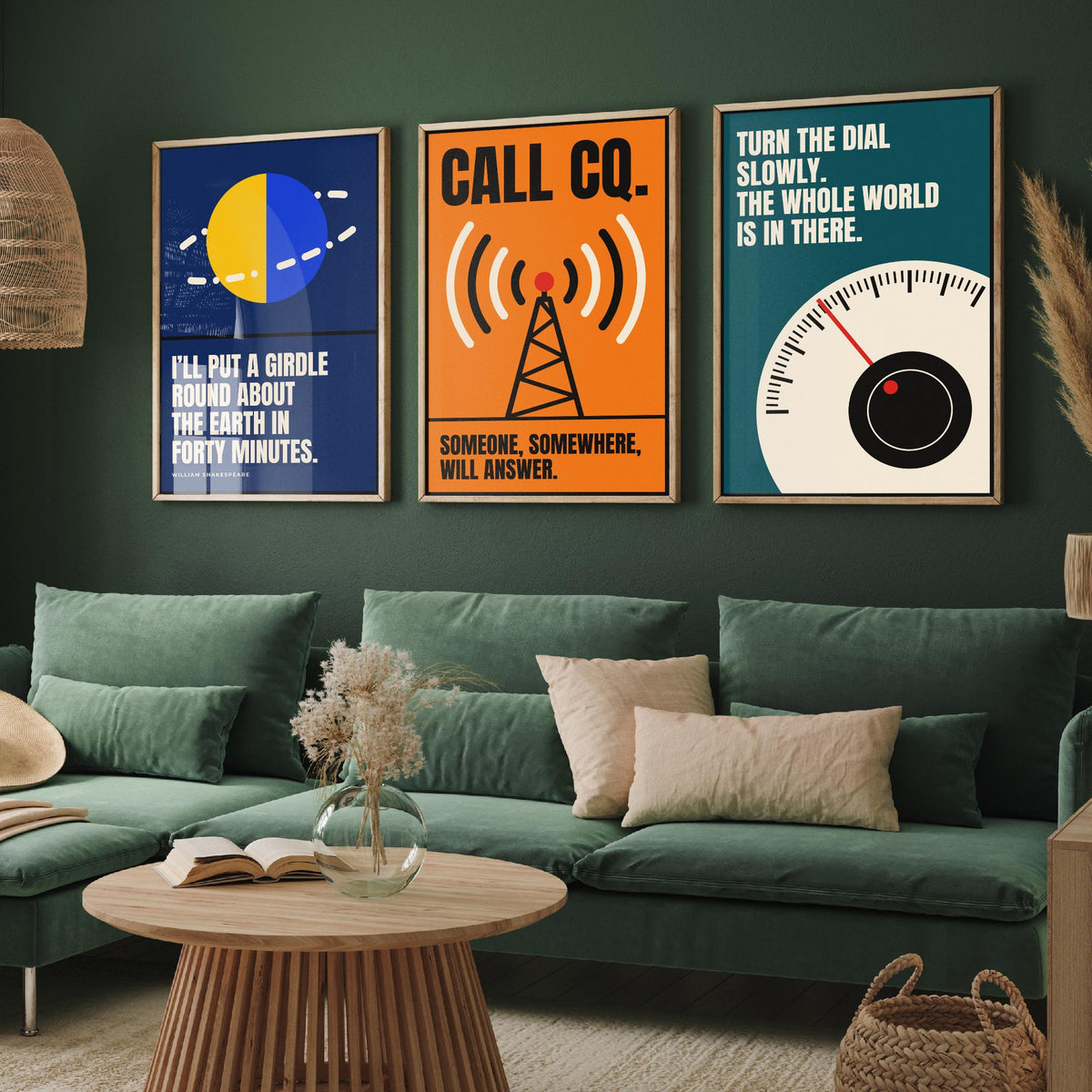 Ham Radio Quotes Set of Three Art Prints - 3 Bauhaus Amateur Radio Posters - Minimalist Tech Wall Art Illustration V1