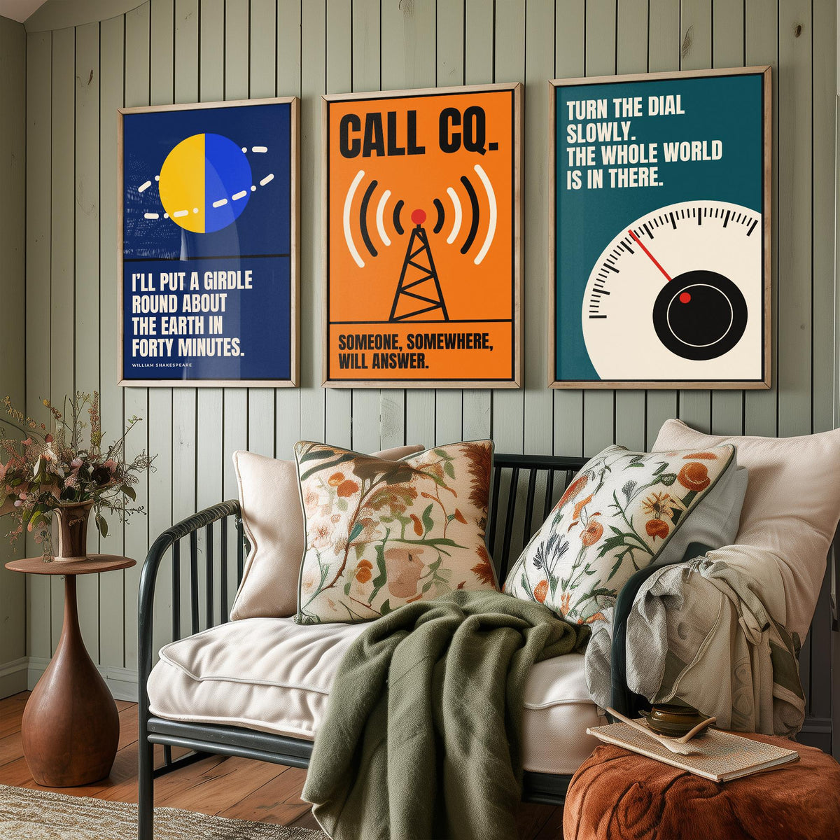 Ham Radio Quotes Set of Three Art Prints - 3 Bauhaus Amateur Radio Posters - Minimalist Tech Wall Art Illustration V1