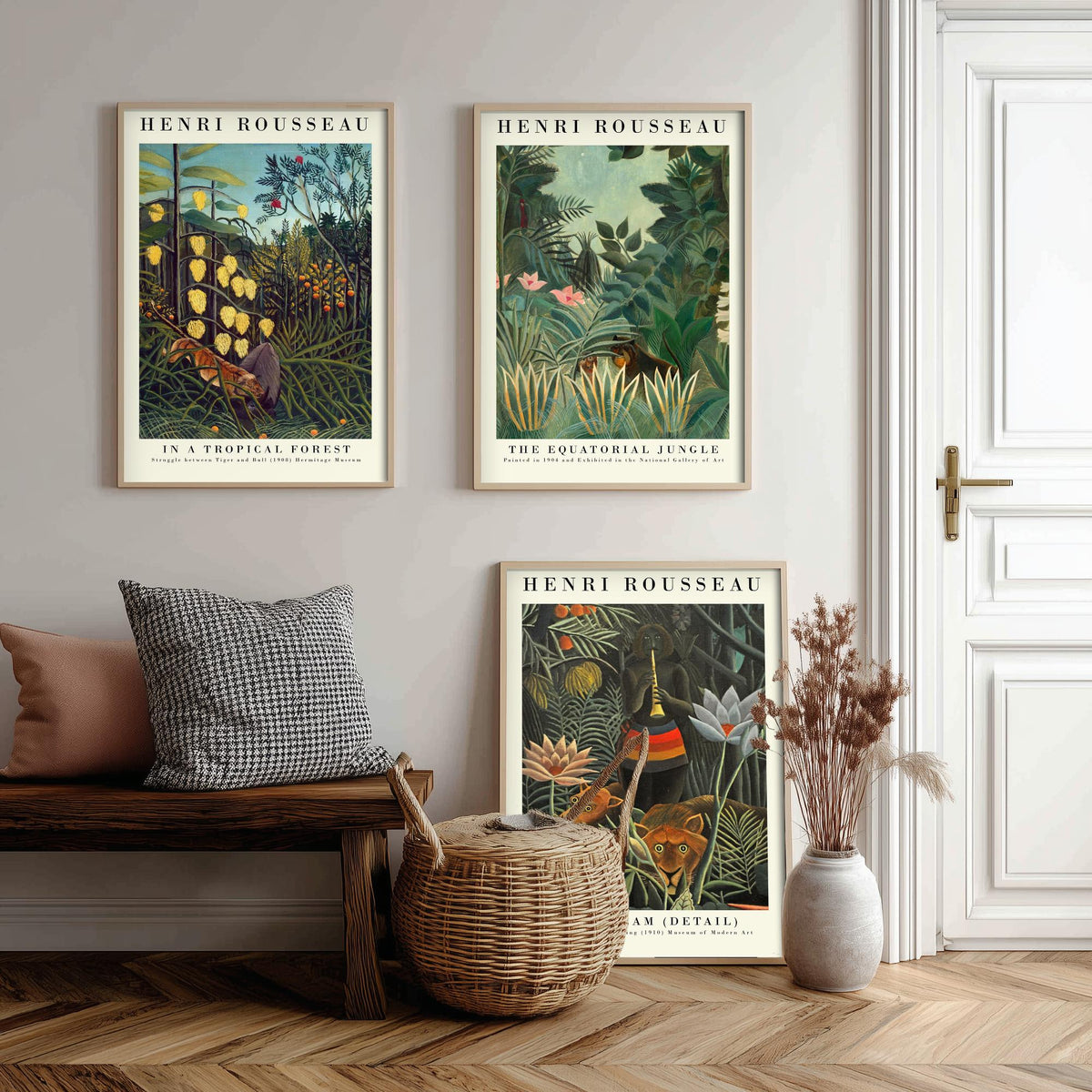 Henri Rousseau Set of Three Art Prints - Jungle The Dream - 3 Painting Posters - Tropical Wall Art Gift Giclee Museum Botanical