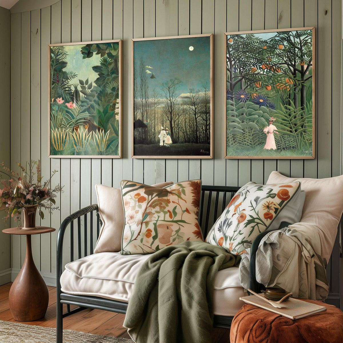 Henri Rousseau Set of Three Art Prints - Jungle and Carnival Evening - Naive Painting Poster V1