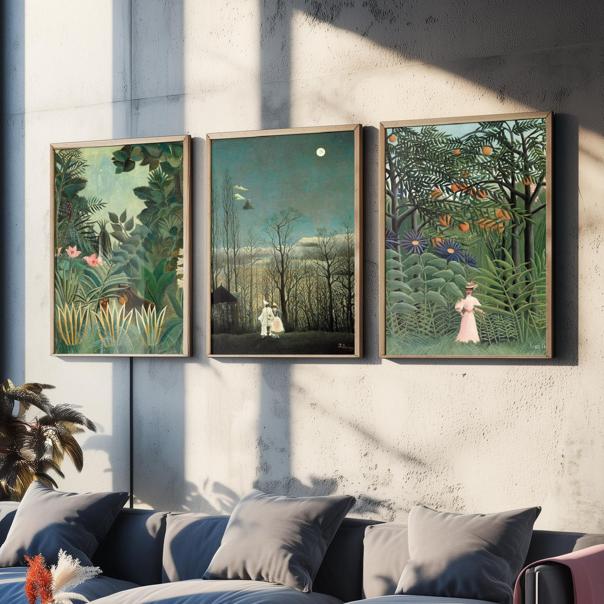 Henri Rousseau Set of Three Art Prints - Jungle and Carnival Evening - Naive Painting Poster V1