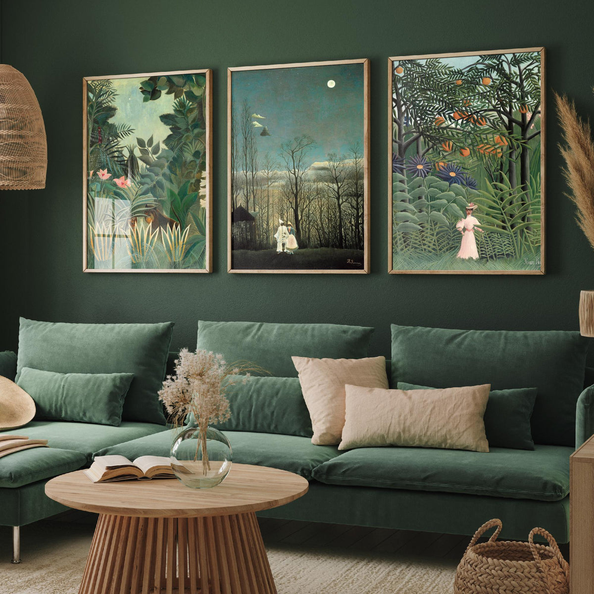 Henri Rousseau Set of Three Art Prints - Jungle and Carnival Evening - Naive Painting Poster V1
