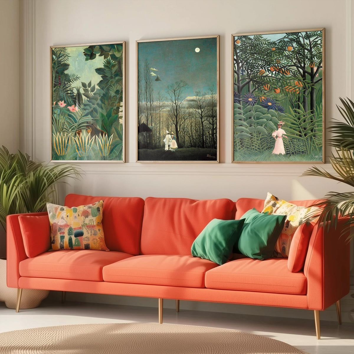 Henri Rousseau Set of Three Art Prints - Jungle and Carnival Evening - Naive Painting Poster V1