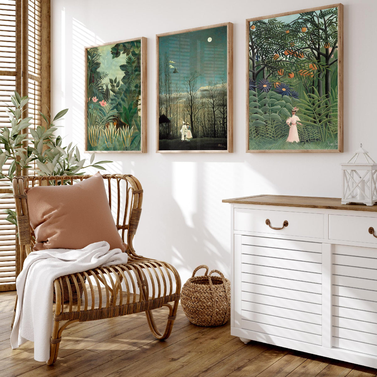 Henri Rousseau Set of Three Art Prints - Jungle and Carnival Evening - Naive Painting Poster V1
