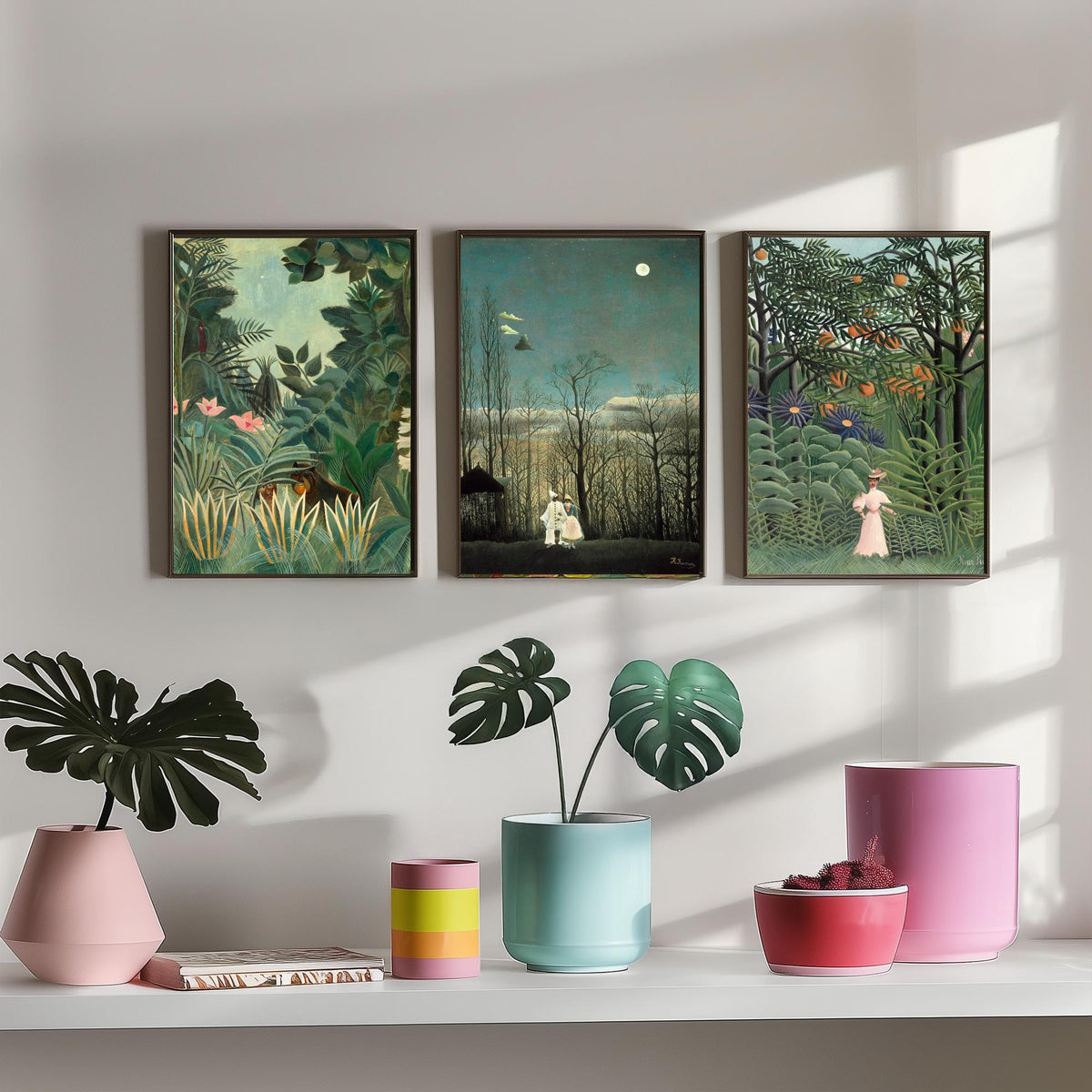 Henri Rousseau Set of Three Art Prints - Jungle and Carnival Evening - Naive Painting Poster V1