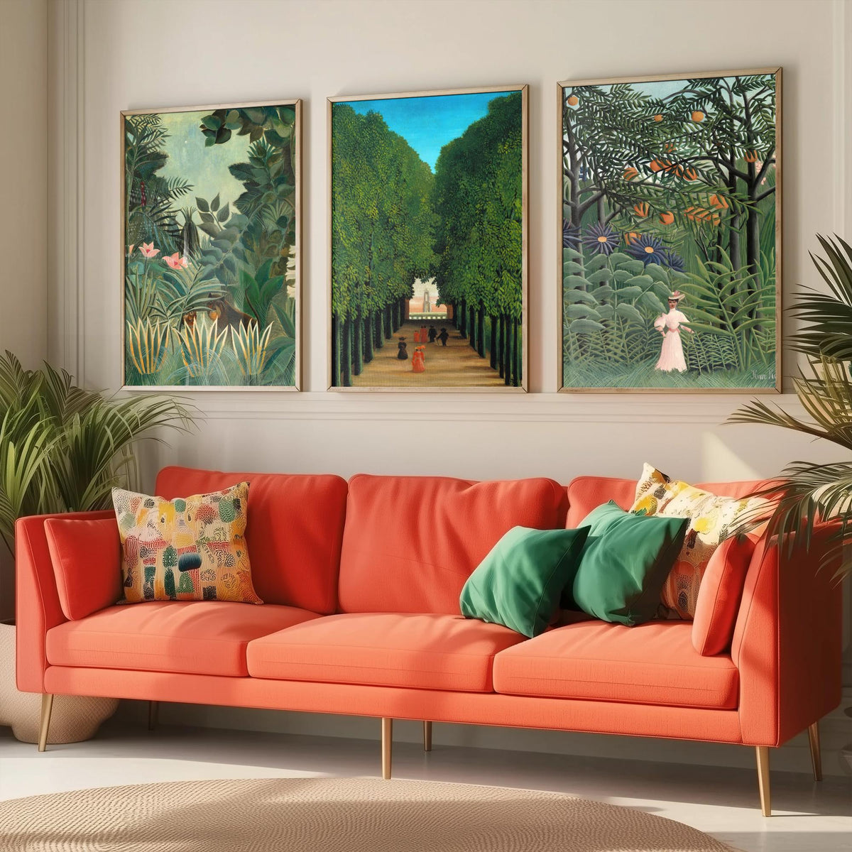 Henri Rousseau Set of Three Art Prints - Jungle and The Avenue at Saint Cloud - Naive Painting Poster V2