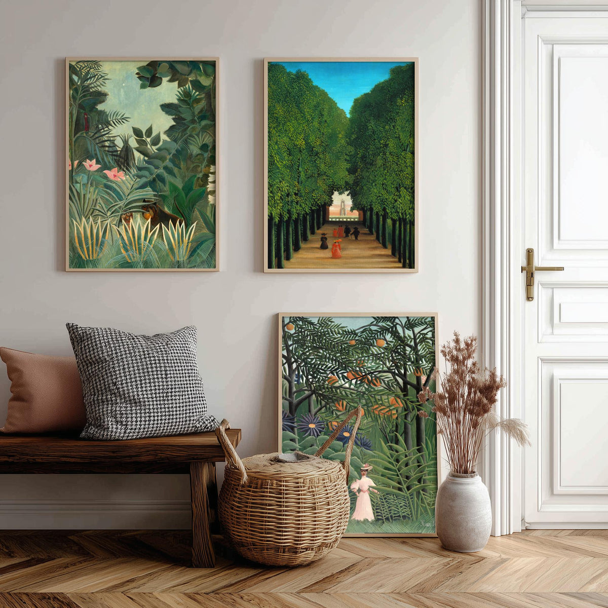 Henri Rousseau Set of Three Art Prints - Jungle and The Avenue at Saint Cloud - Naive Painting Poster V2