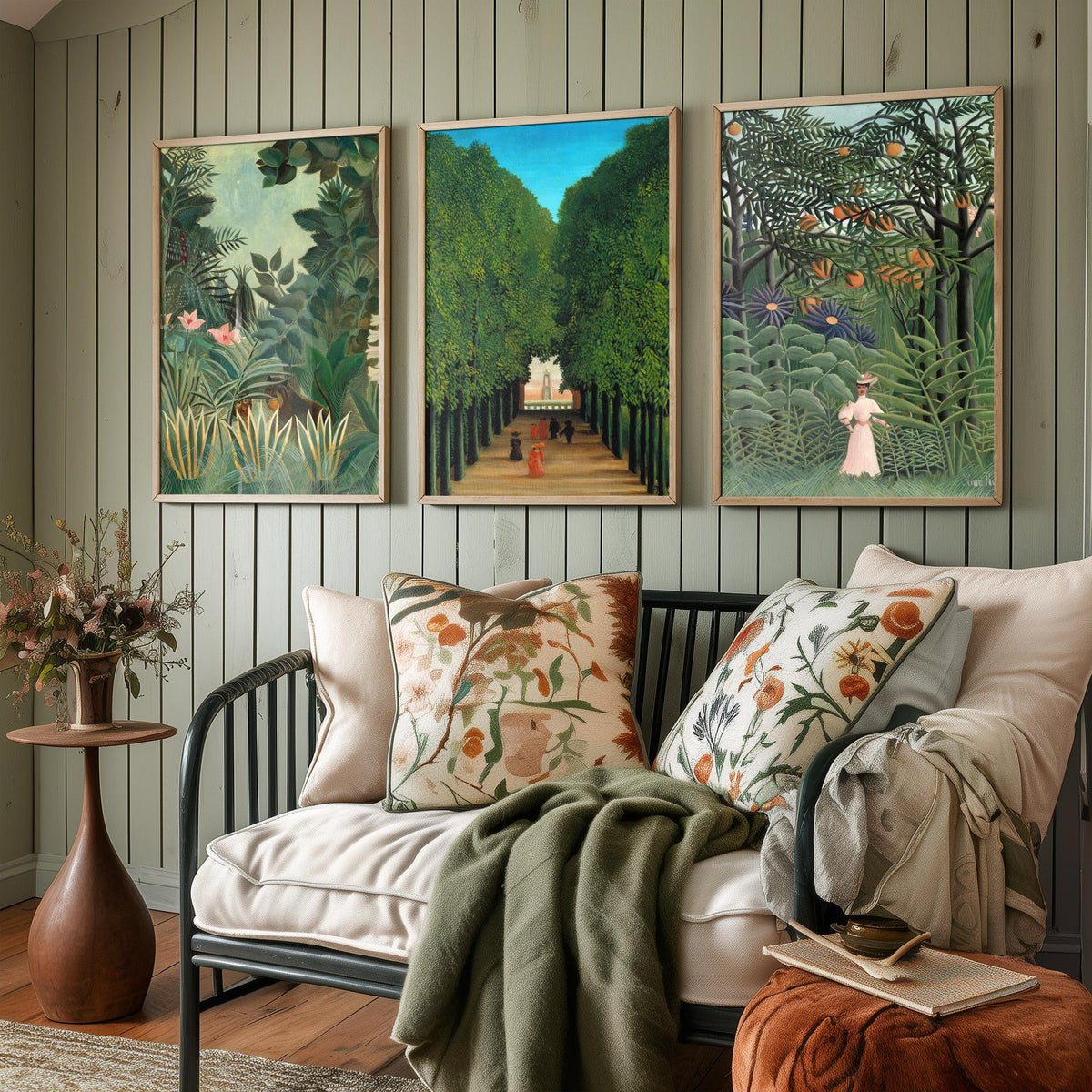Henri Rousseau Set of Three Art Prints - Jungle and The Avenue at Saint Cloud - Naive Painting Poster V2