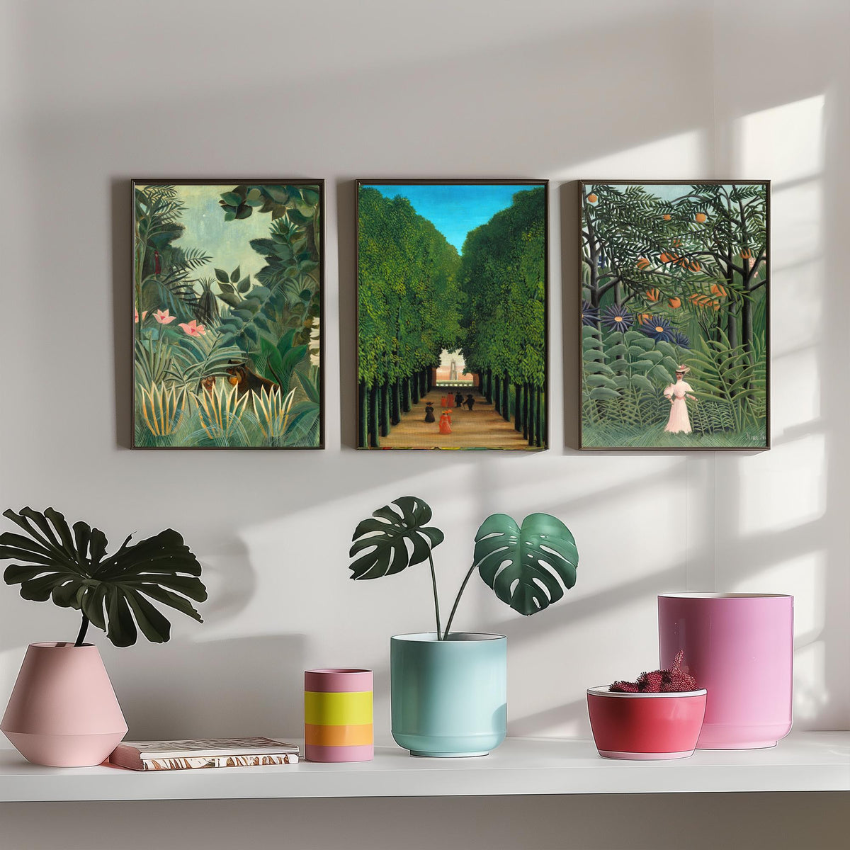 Henri Rousseau Set of Three Art Prints - Jungle and The Avenue at Saint Cloud - Naive Painting Poster V2