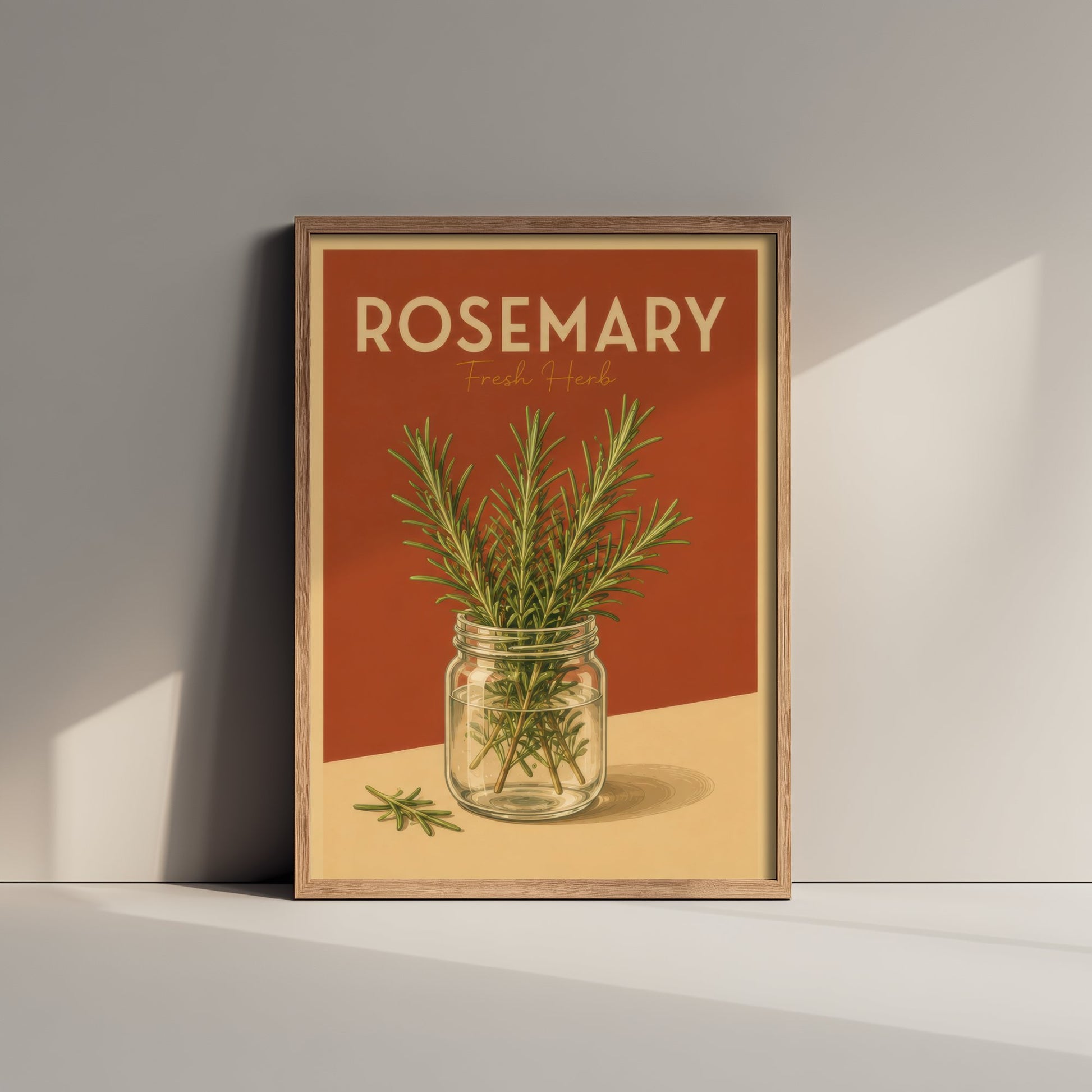 Vintage Rosemary Art Print - Fresh Herb Kitchen Poster - Botanical Illustration - Herb Garden Wall Art 2/3