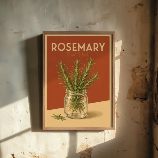 Vintage Rosemary Art Print - Fresh Herb Kitchen Poster - Botanical Illustration - Herb Garden Wall Art 2/3