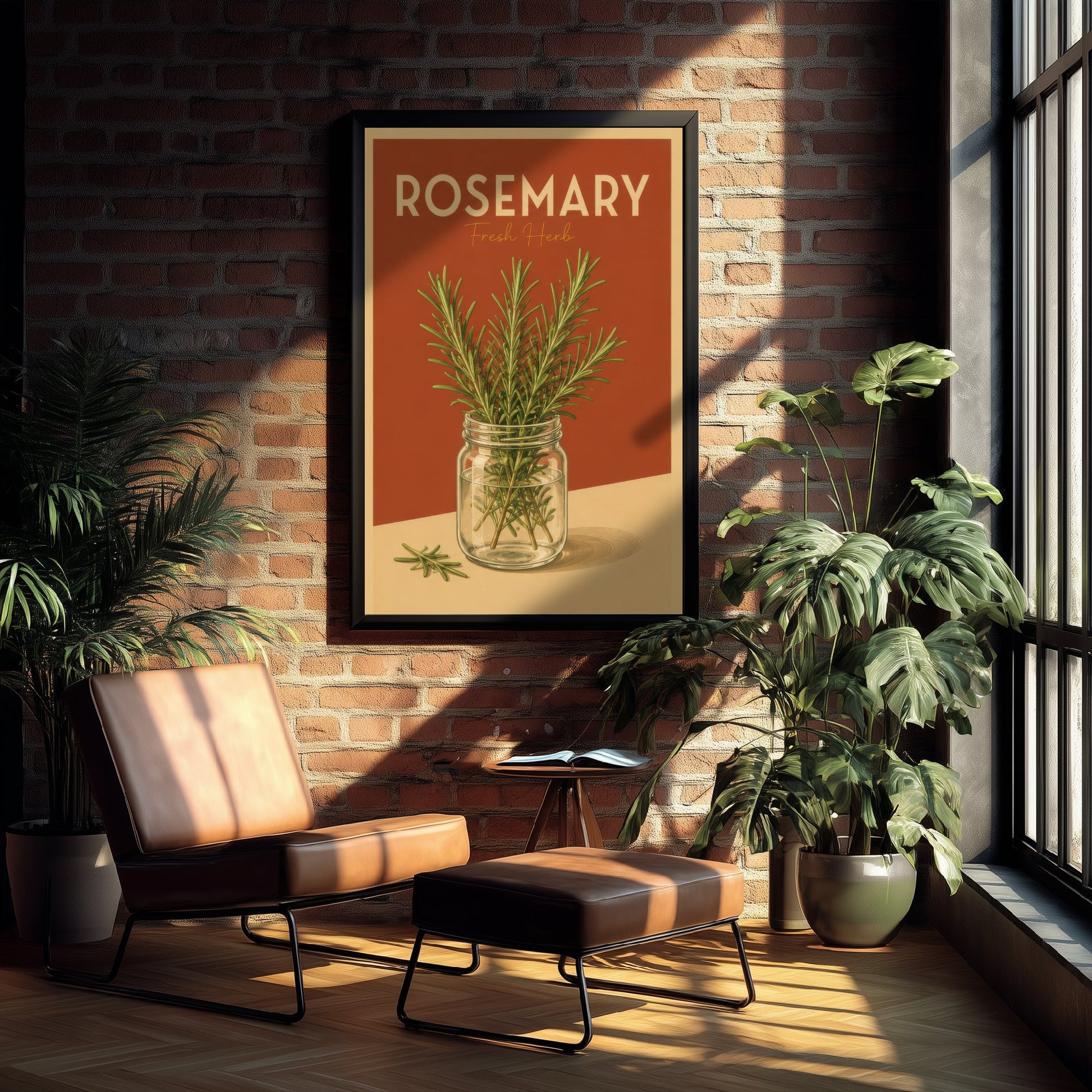 Vintage Rosemary Art Print - Fresh Herb Kitchen Poster - Botanical Illustration - Herb Garden Wall Art 2/3