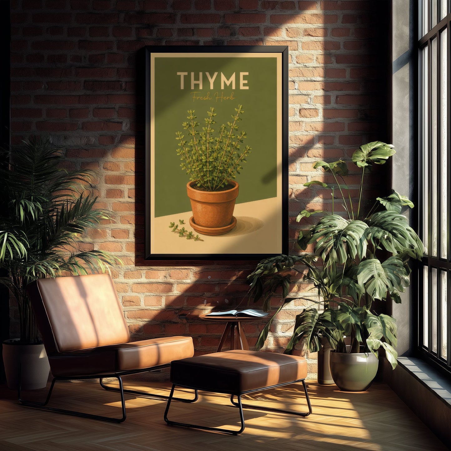 Vintage Thyme Art Print - Fresh Herb Kitchen Poster - Botanical Illustration - Herb Garden Wall Art 3/3