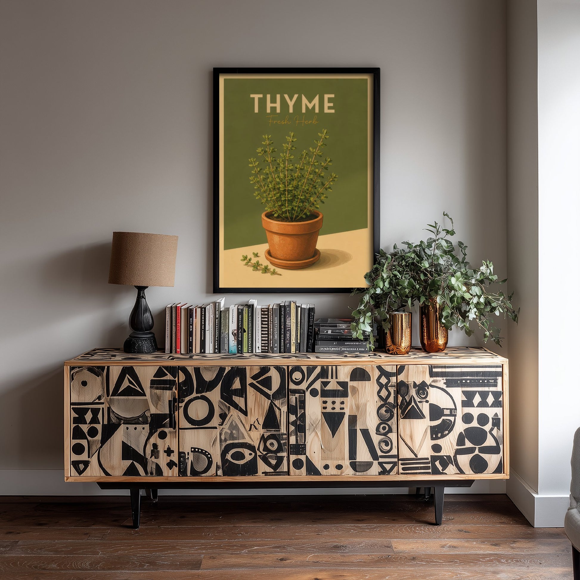 Vintage Thyme Art Print - Fresh Herb Kitchen Poster - Botanical Illustration - Herb Garden Wall Art 3/3