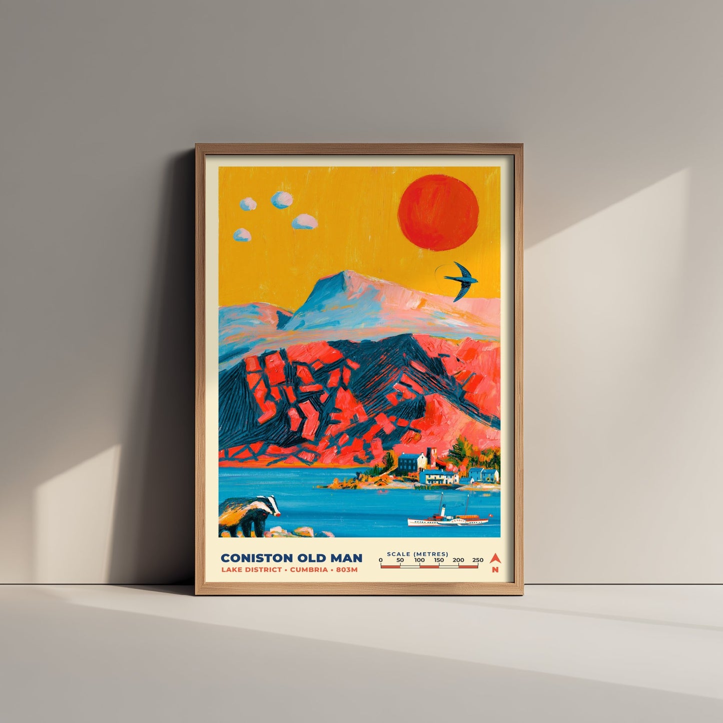 Coniston Old Man Travel Poster - Lake District Art Print - Bold Mountain Painting - Cumbria Fells Wall Art 2/3