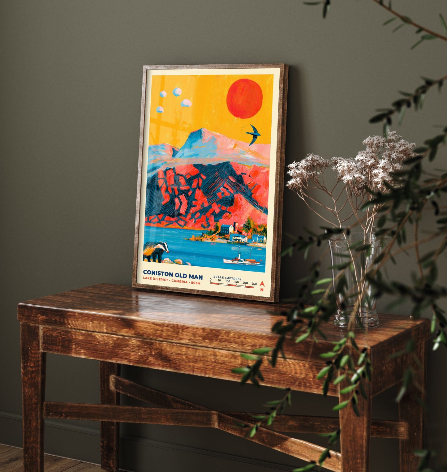 Coniston Old Man Travel Poster - Lake District Art Print - Bold Mountain Painting - Cumbria Fells Wall Art 2/3