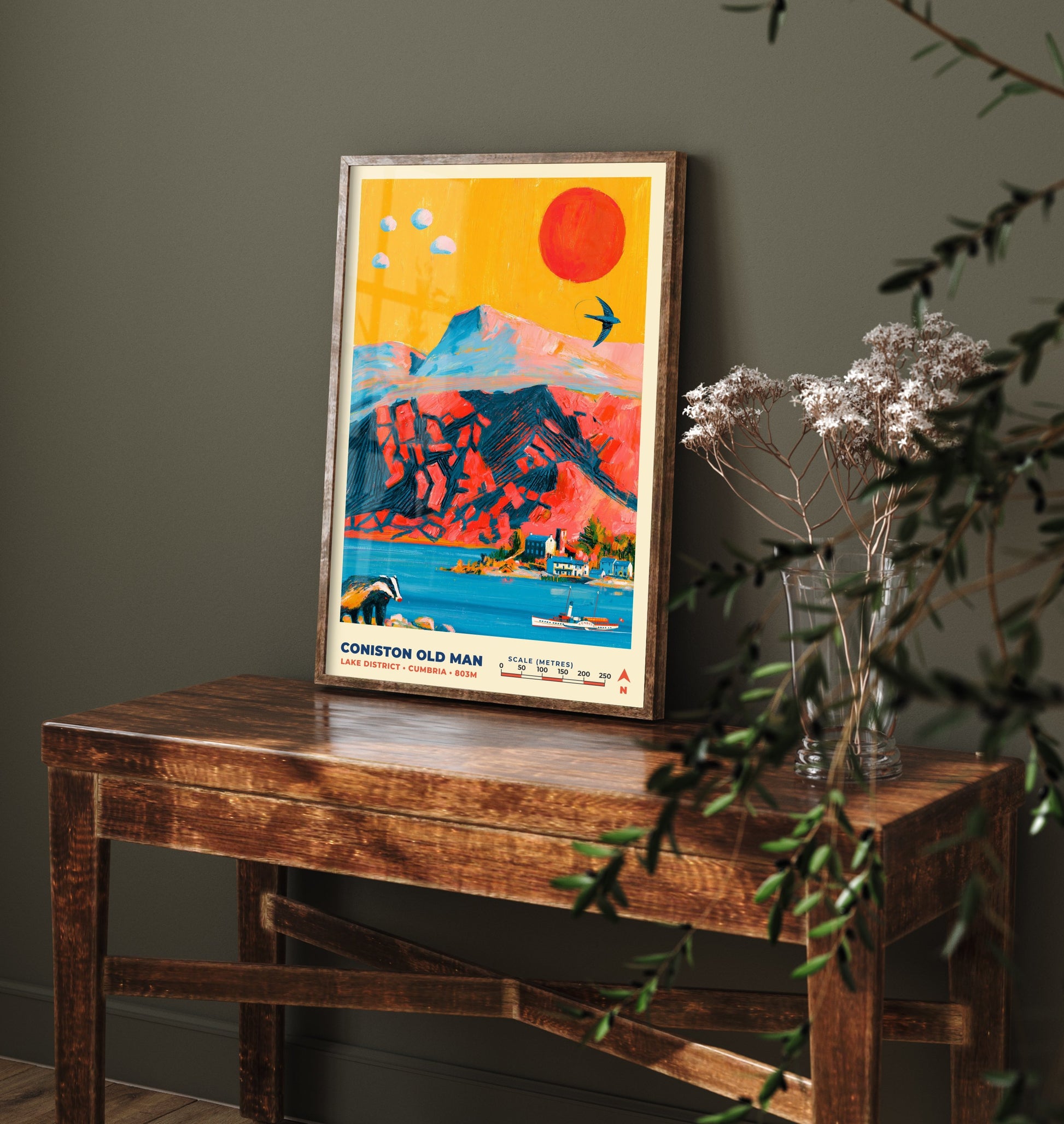 Coniston Old Man Travel Poster - Lake District Art Print - Bold Mountain Painting - Cumbria Fells Wall Art 2/3
